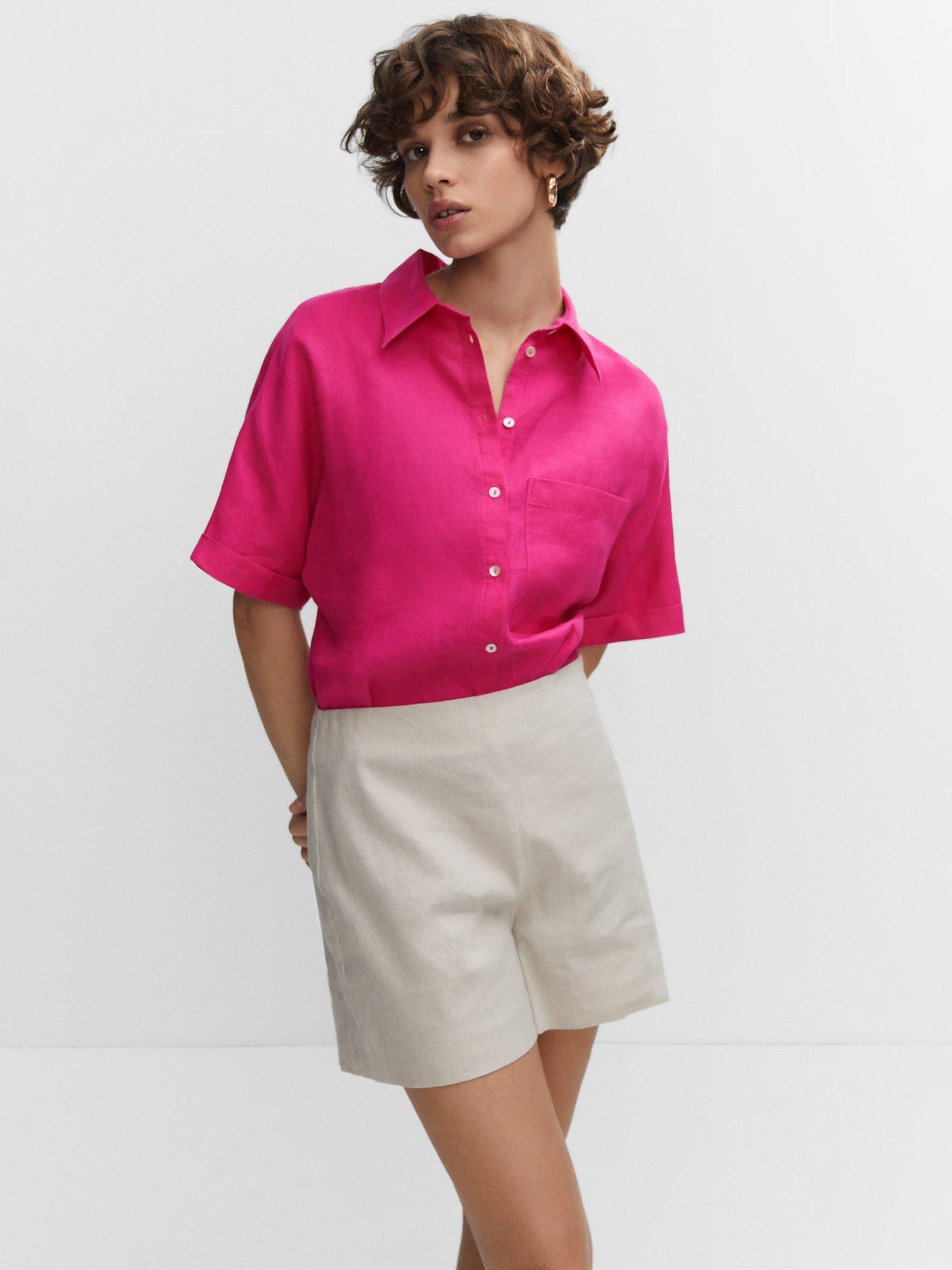 Mango Pai Shirt Sleeve Shirt, Pink