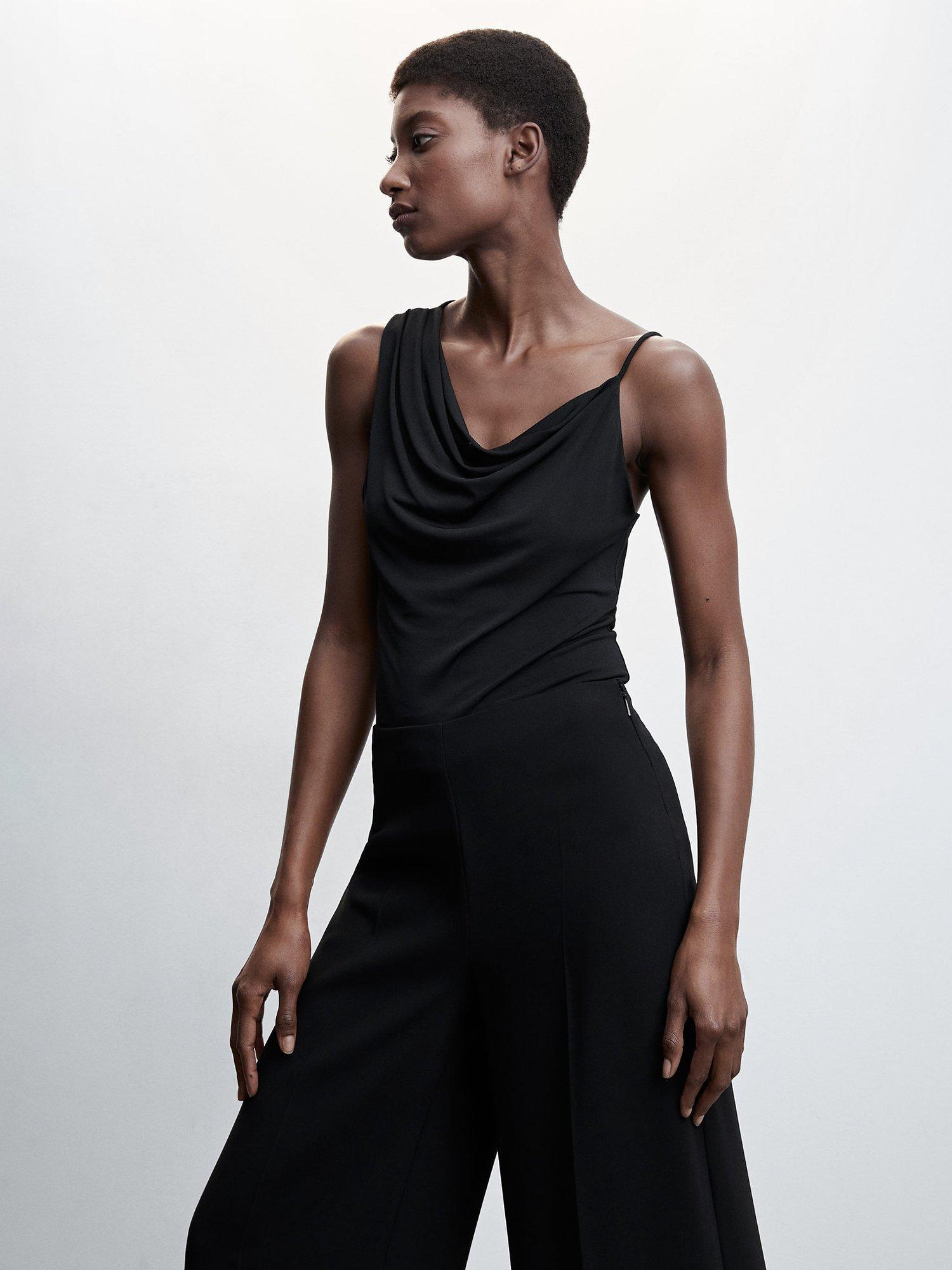 Mango Debbie Vest Top, Black