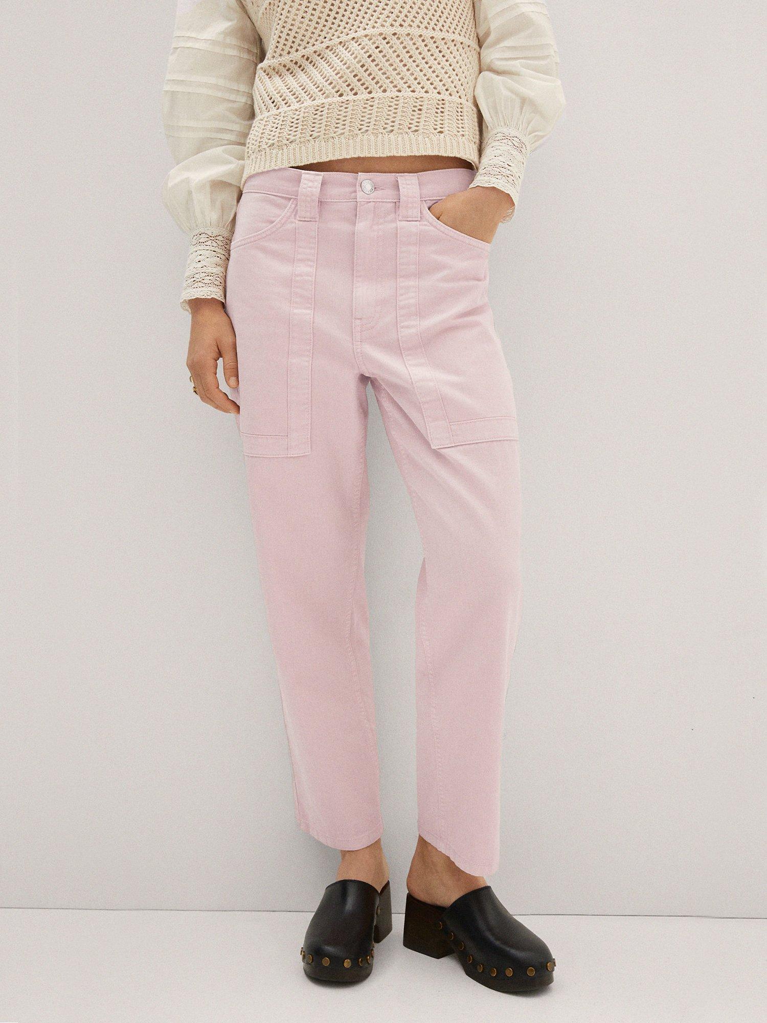 Mango Alessia Trousers, Light Pastel Pink