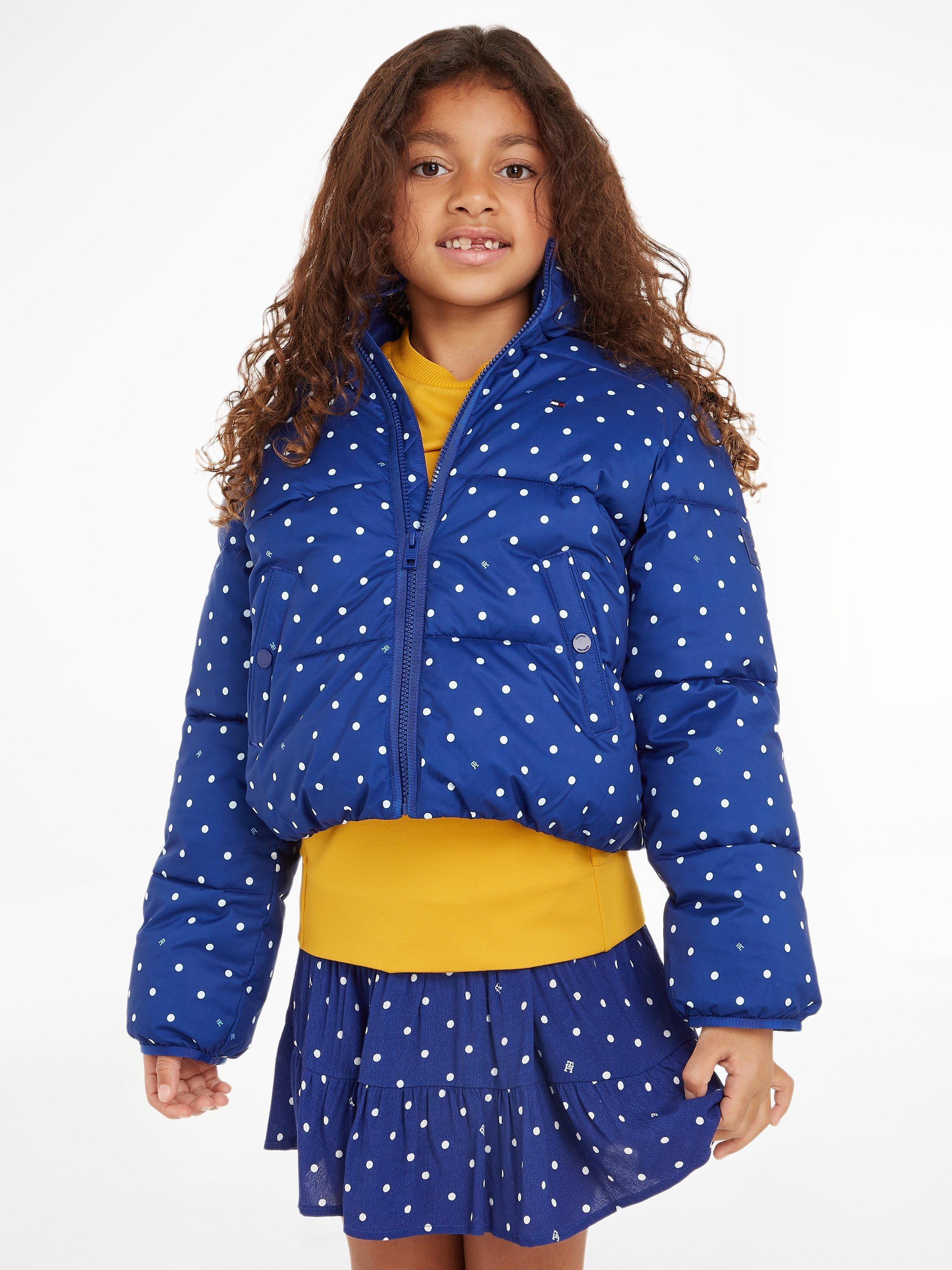 Tommy Hilfiger Kids' Allover Print Puffer Jacket, Navy Voyage