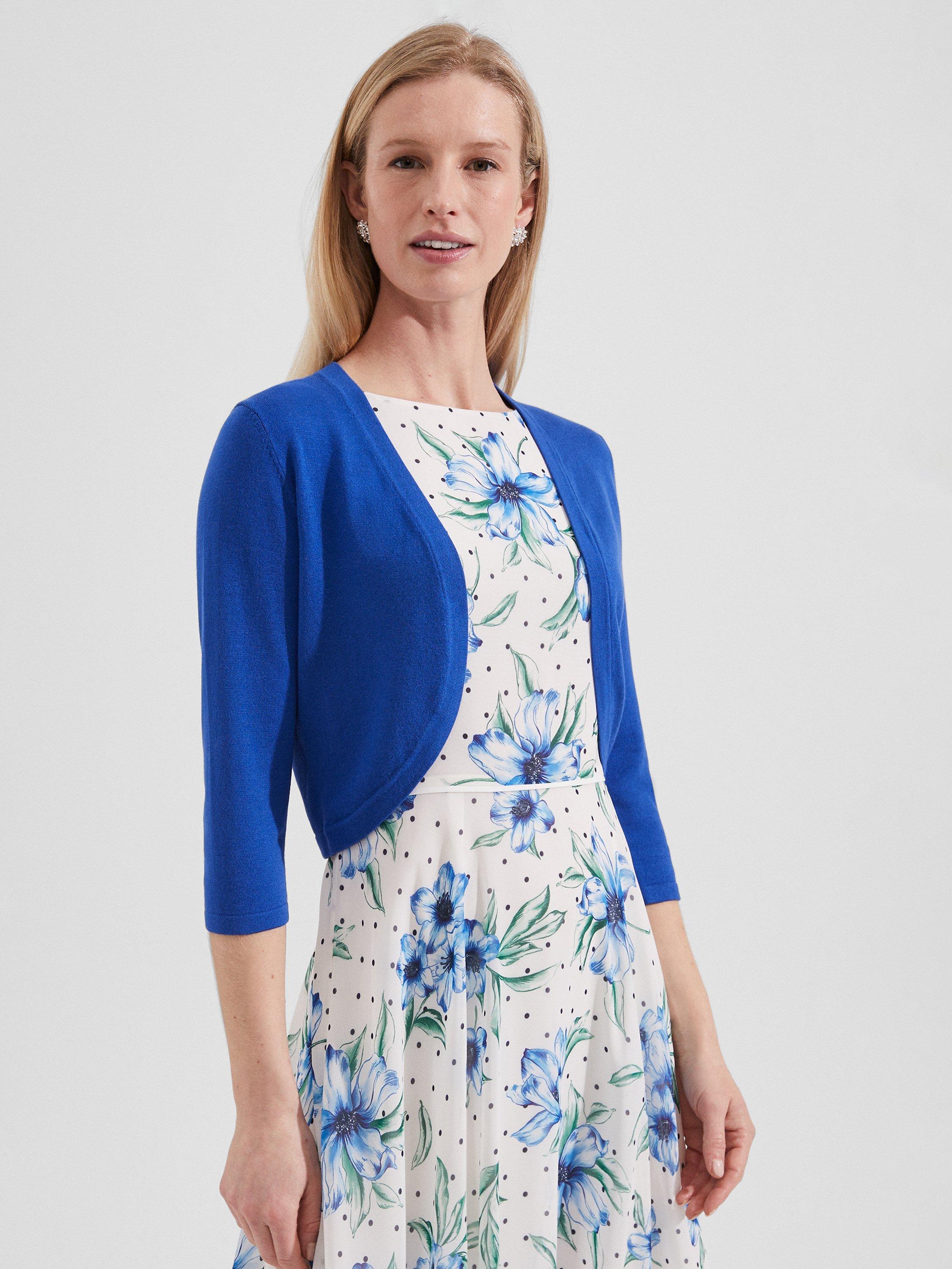 Hobbs Carrie Bolero Cardigan, Regal Blue