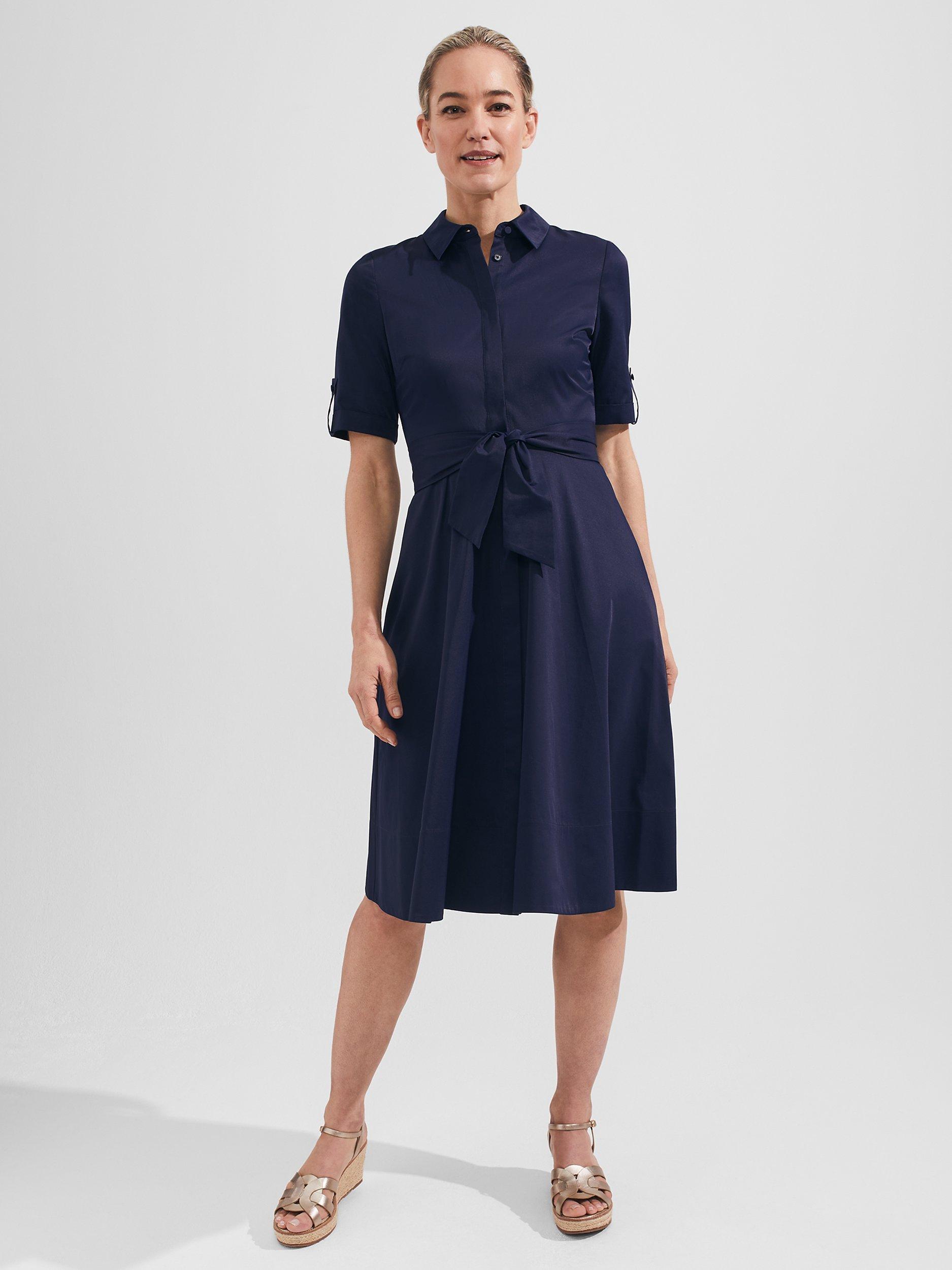 Hobbs Tarianna Plain Shirt Dress, Midnight