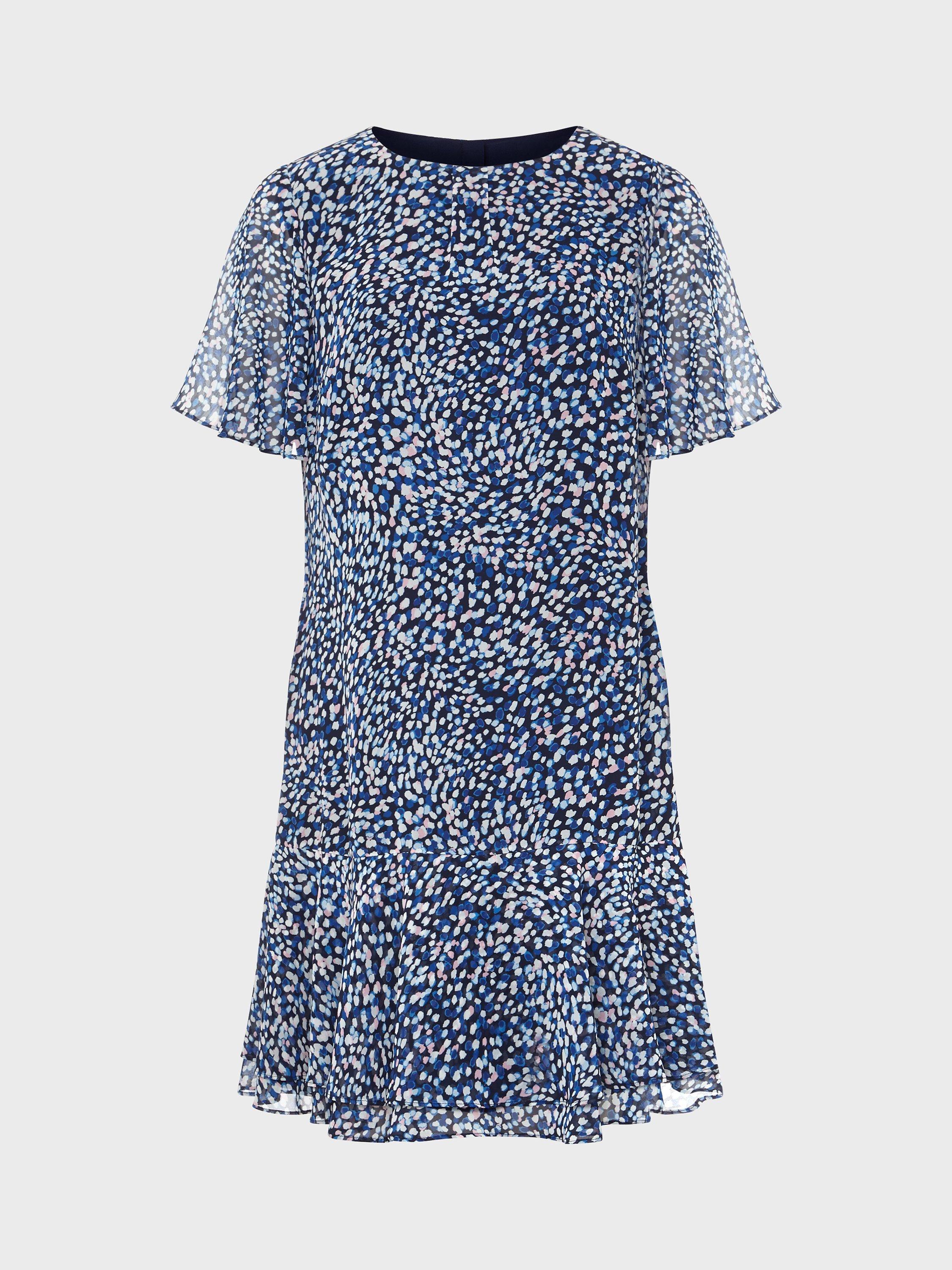 Hobbs Sadie Spot Print Mini Dress Navy Multi