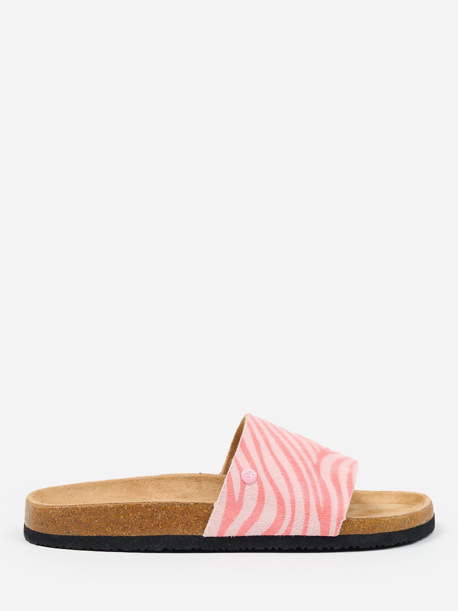 Brakeburn Zebra Print Footbed Sandals, Pink