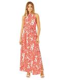 Mela London Animal Print Maxi Dress, Red