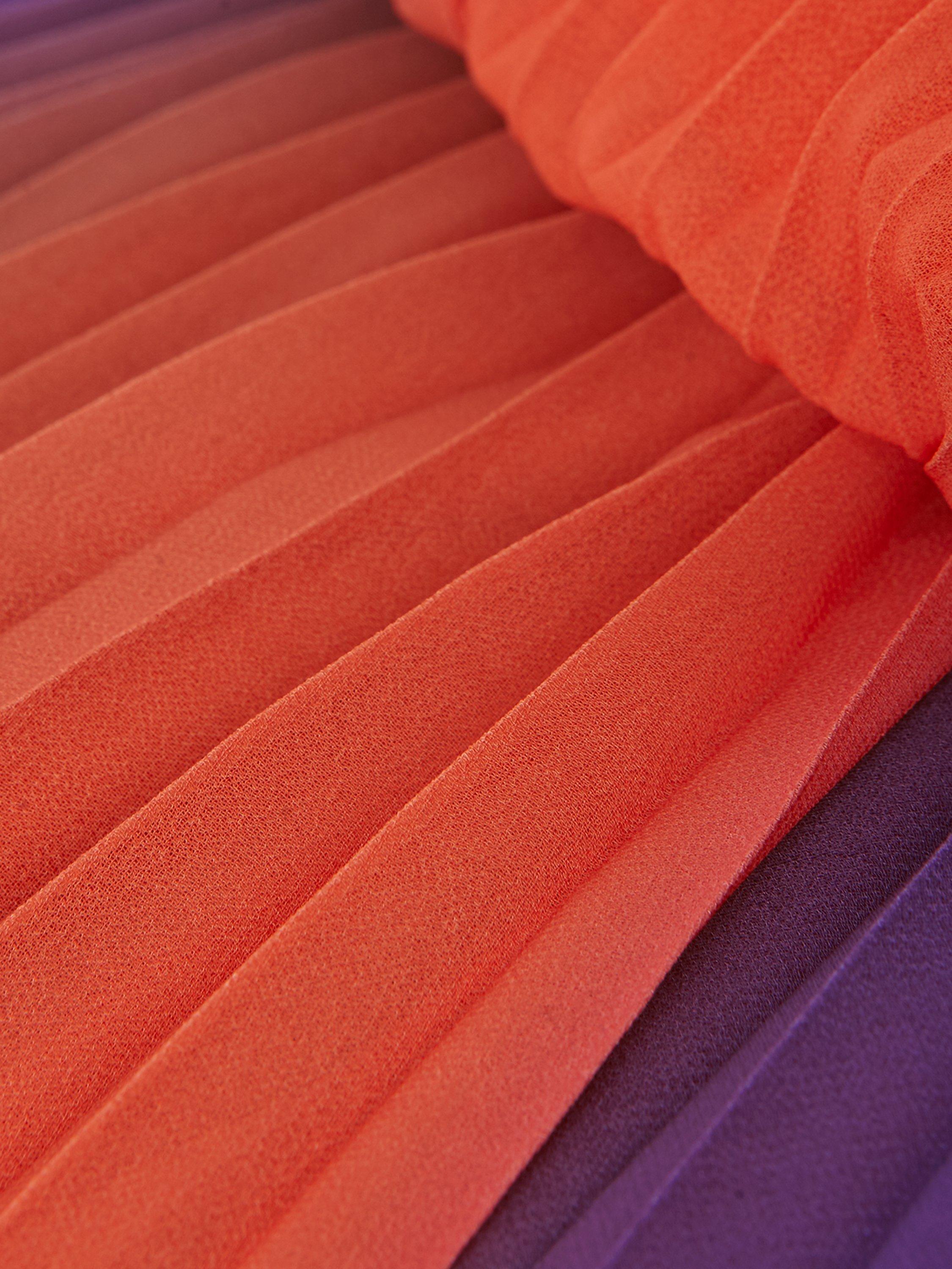 Product image 6 of 7, which shows Phase Eight Simara Ombre Dress, Vermillion/Multi, 14