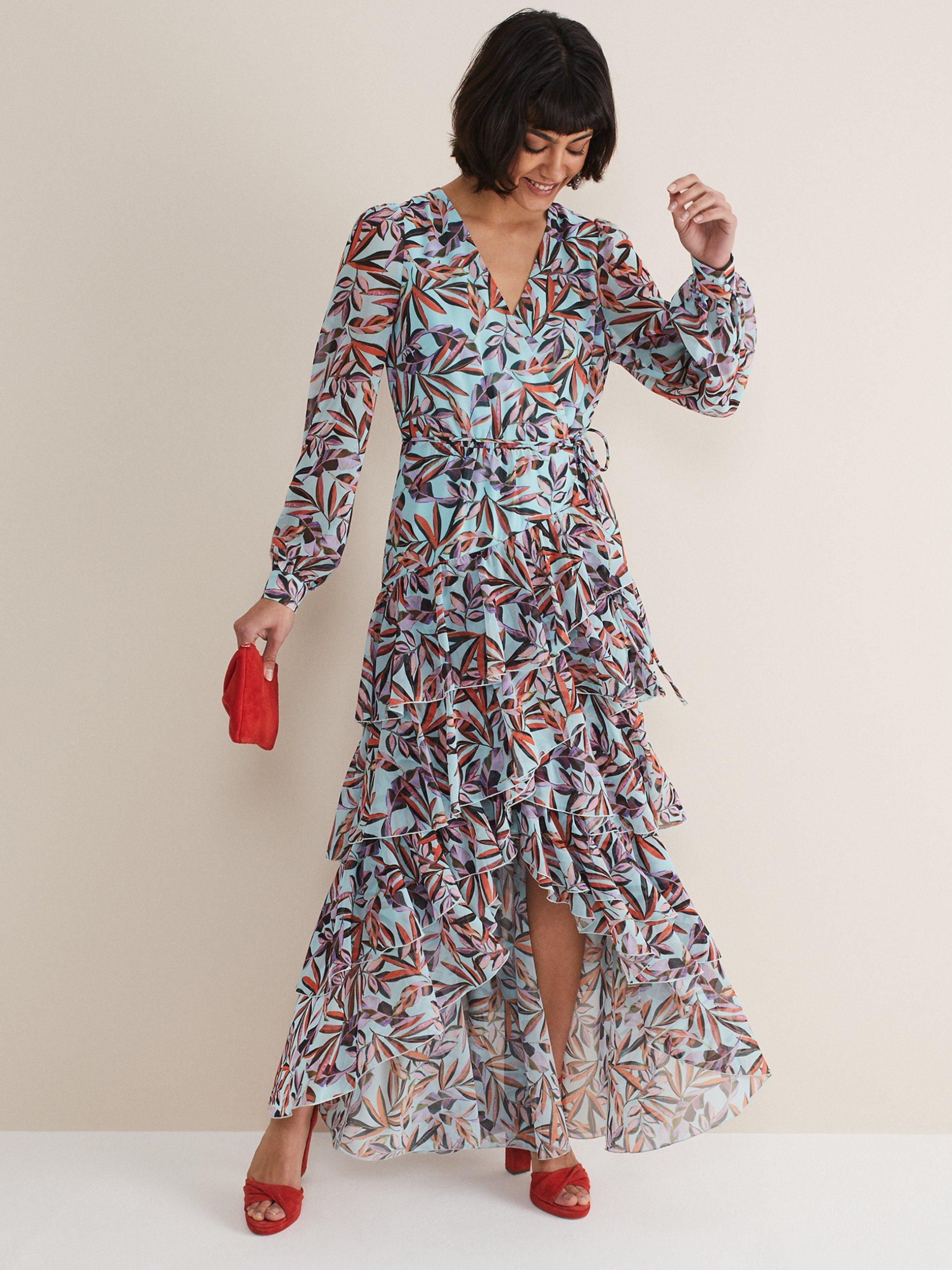 Phase Eight Jada Printed Maxi, Aqua/Multi