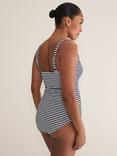 Phase Eight Striped Ribbed Swimsuit, Navy/Ivory