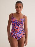 Phase Eight Leaf Print Swimsuit, Purple/Orange