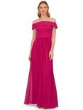 Adrianna Papell Crepe Chiffon Maxi Dress, Bright Magenta