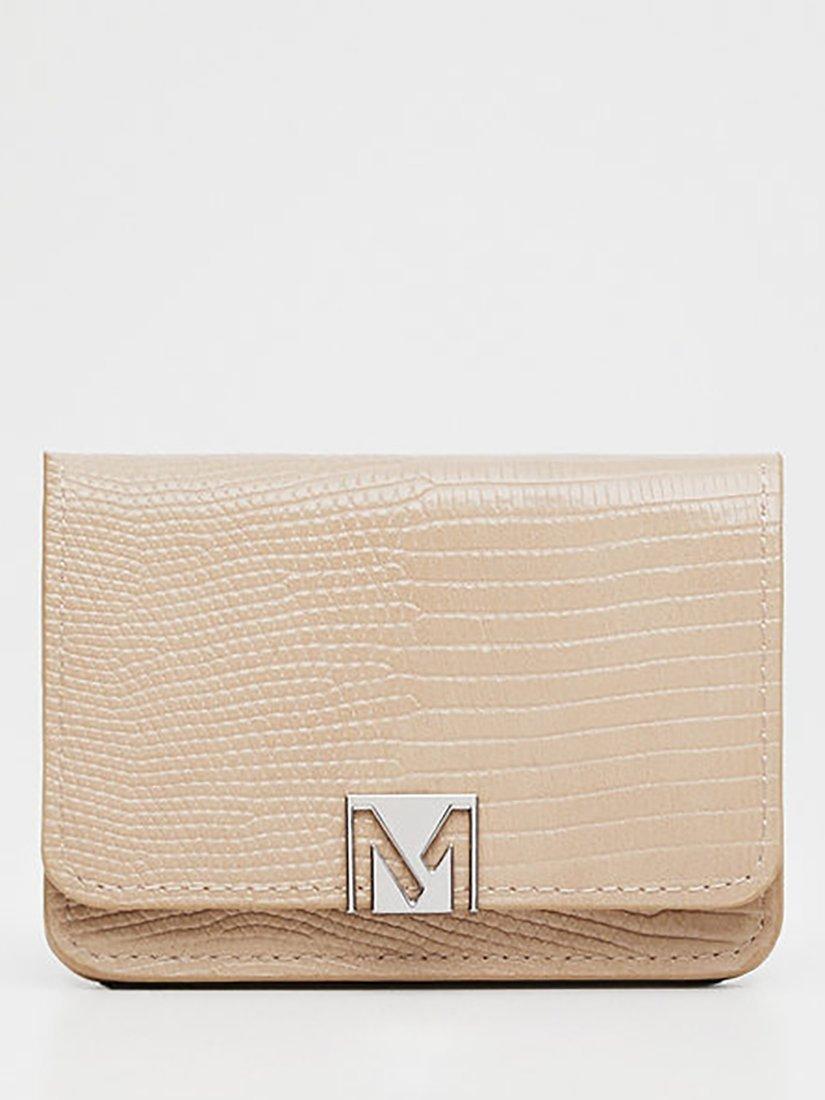 Mango Mykonos Faux Snake Card Holder, Pastel Pink