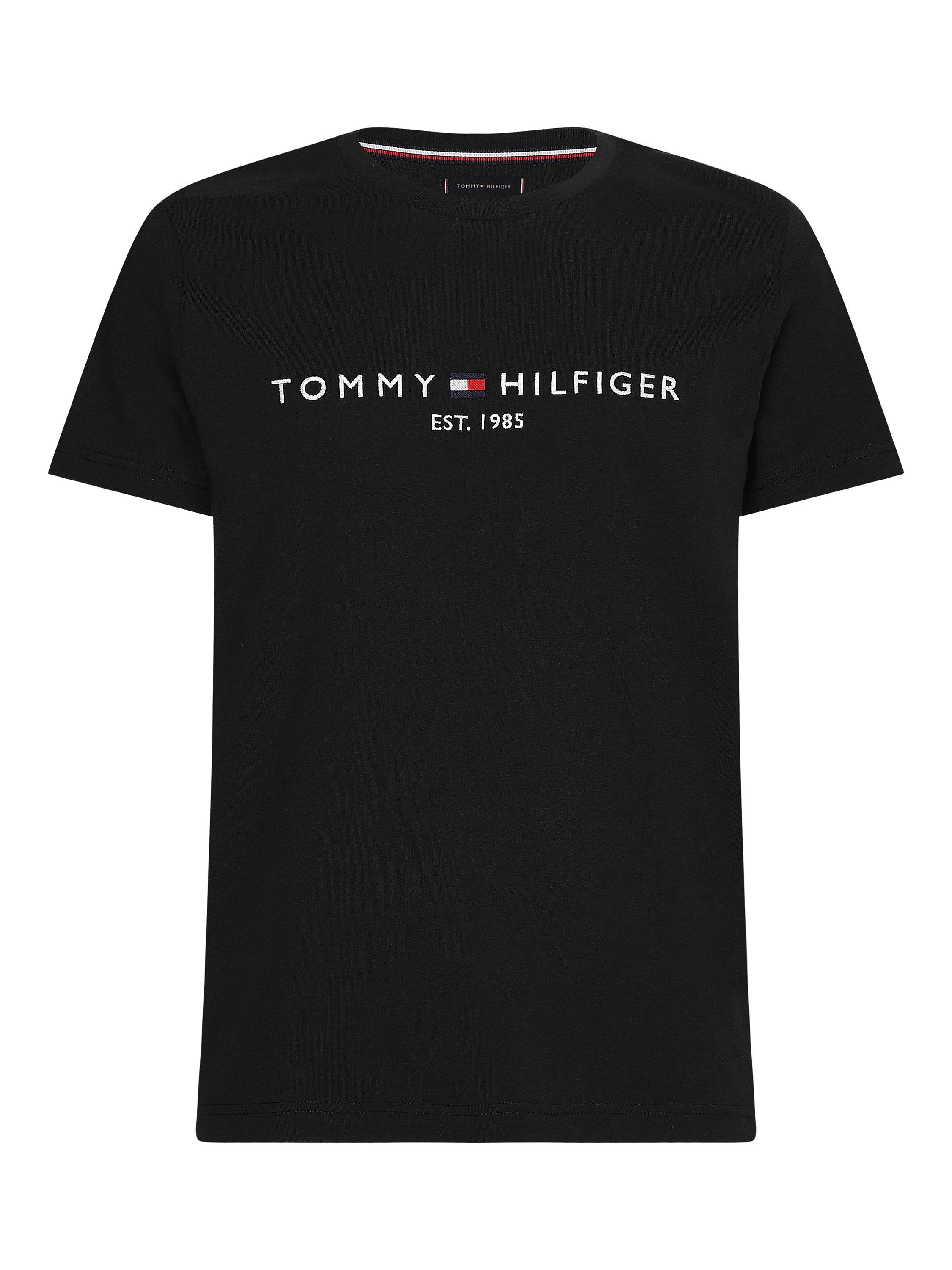 Tommy Hilfiger Big & Tall Flag Logo Crew Neck T-Shirt, Black