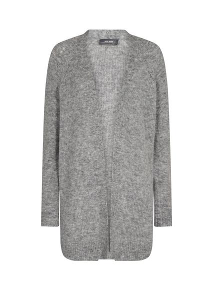 MOS MOSH Thora Long Cardigan - view 2, Grey Melange