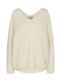 MOS MOSH Thora V-Neck Knit Jumper, Ecru