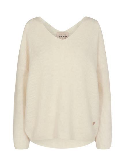 MOS MOSH Thora V-Neck Knit Jumper, Ecru
