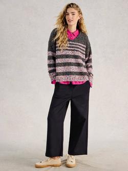 White Stuff Belle Wide Leg Cropped Trousers, Pure Black, Pure Black