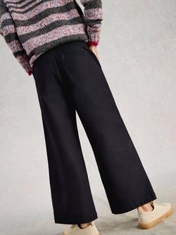 White Stuff Belle Wide Leg Cropped Trousers, Pure Black - view 2, Pure Black