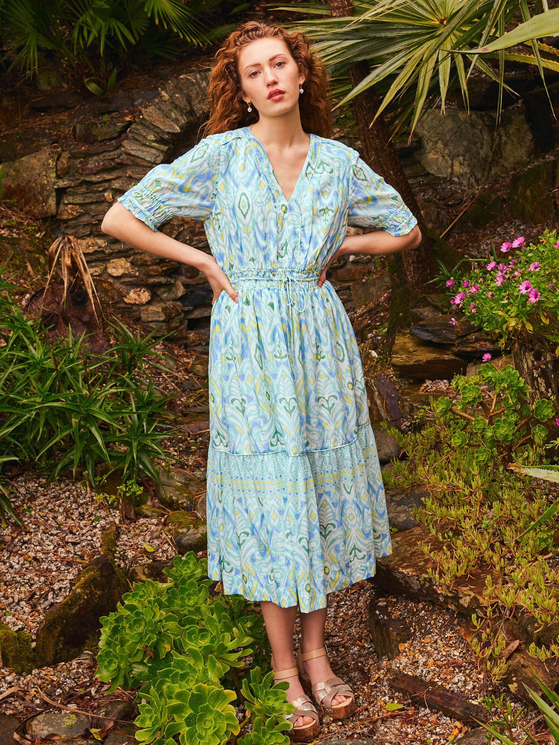 White Stuff Jamelia Midi Dress, Ivory Multi