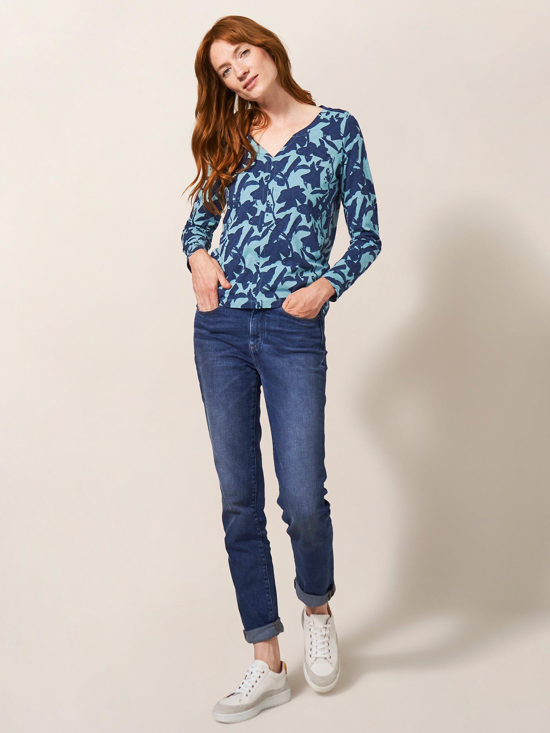 White Stuff Nelly Cotton Top, Teal