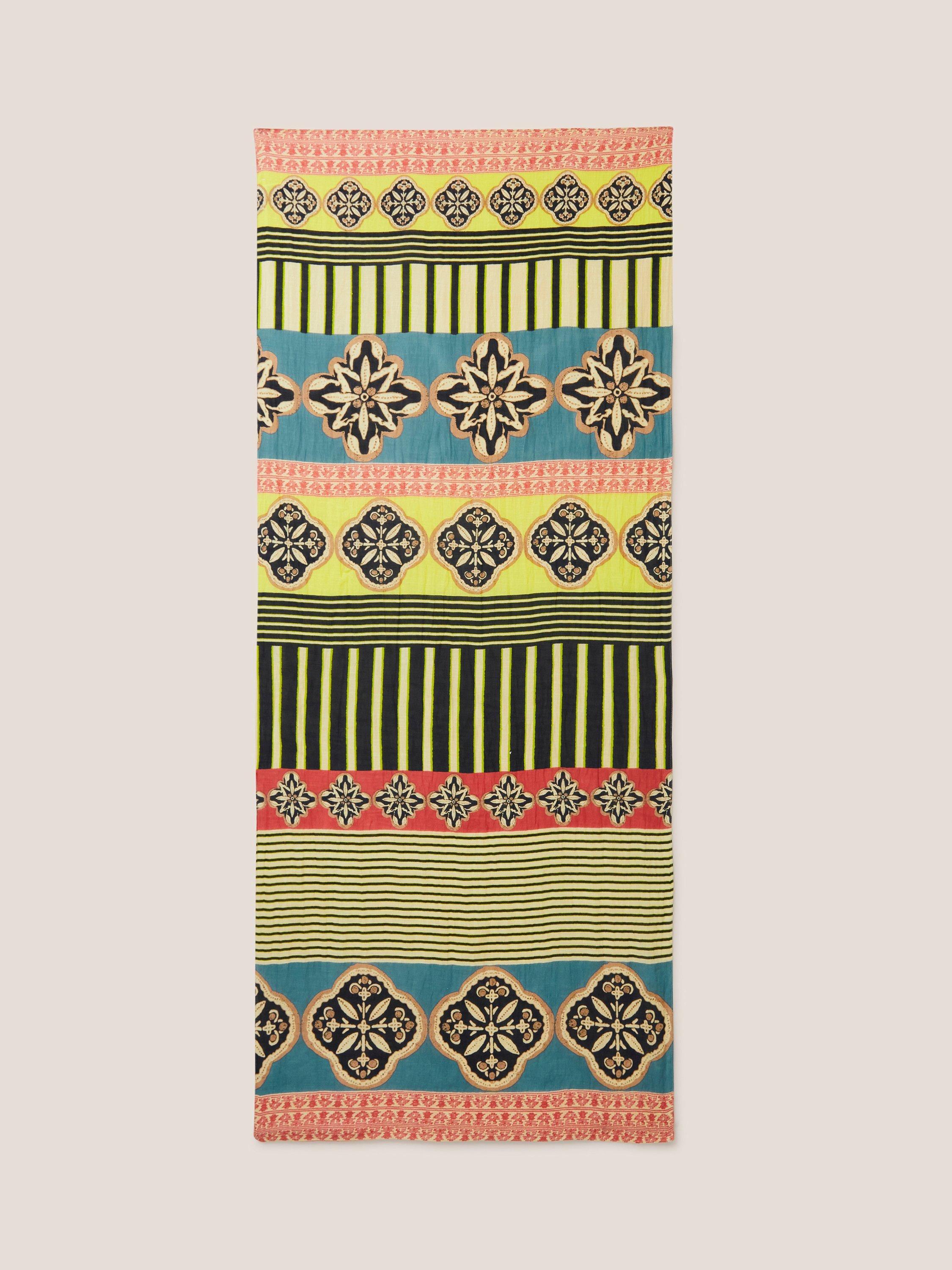 White Stuff Stripe Print Scarf, Multi