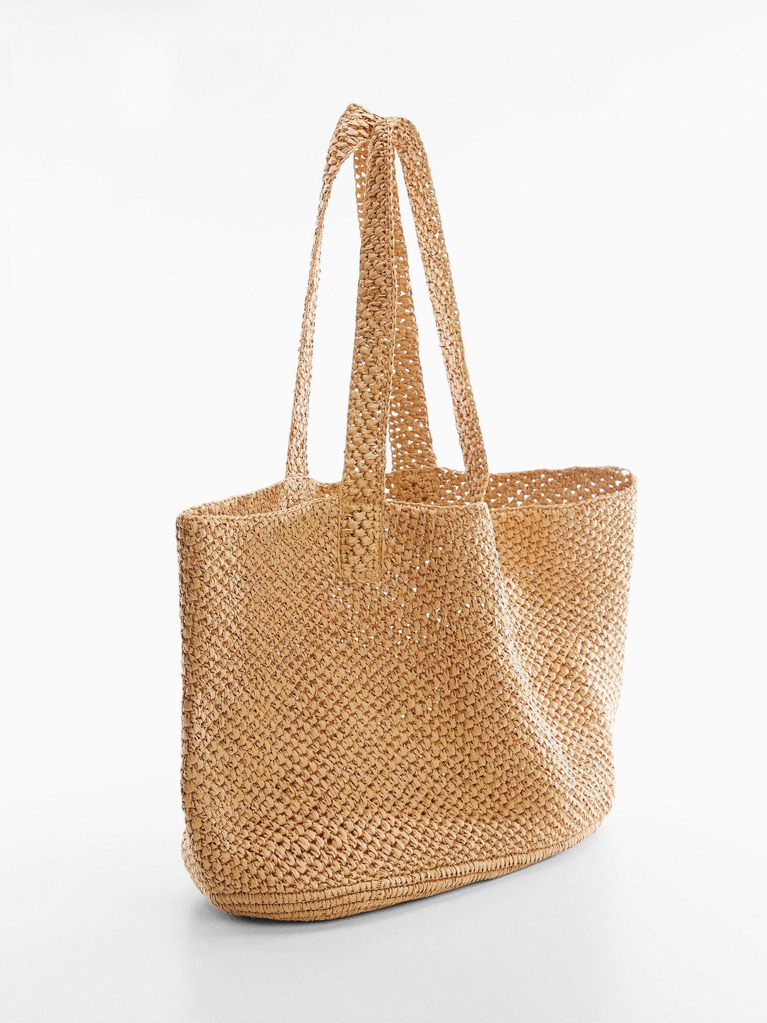 Mango Palmera Straw Shopper Bag