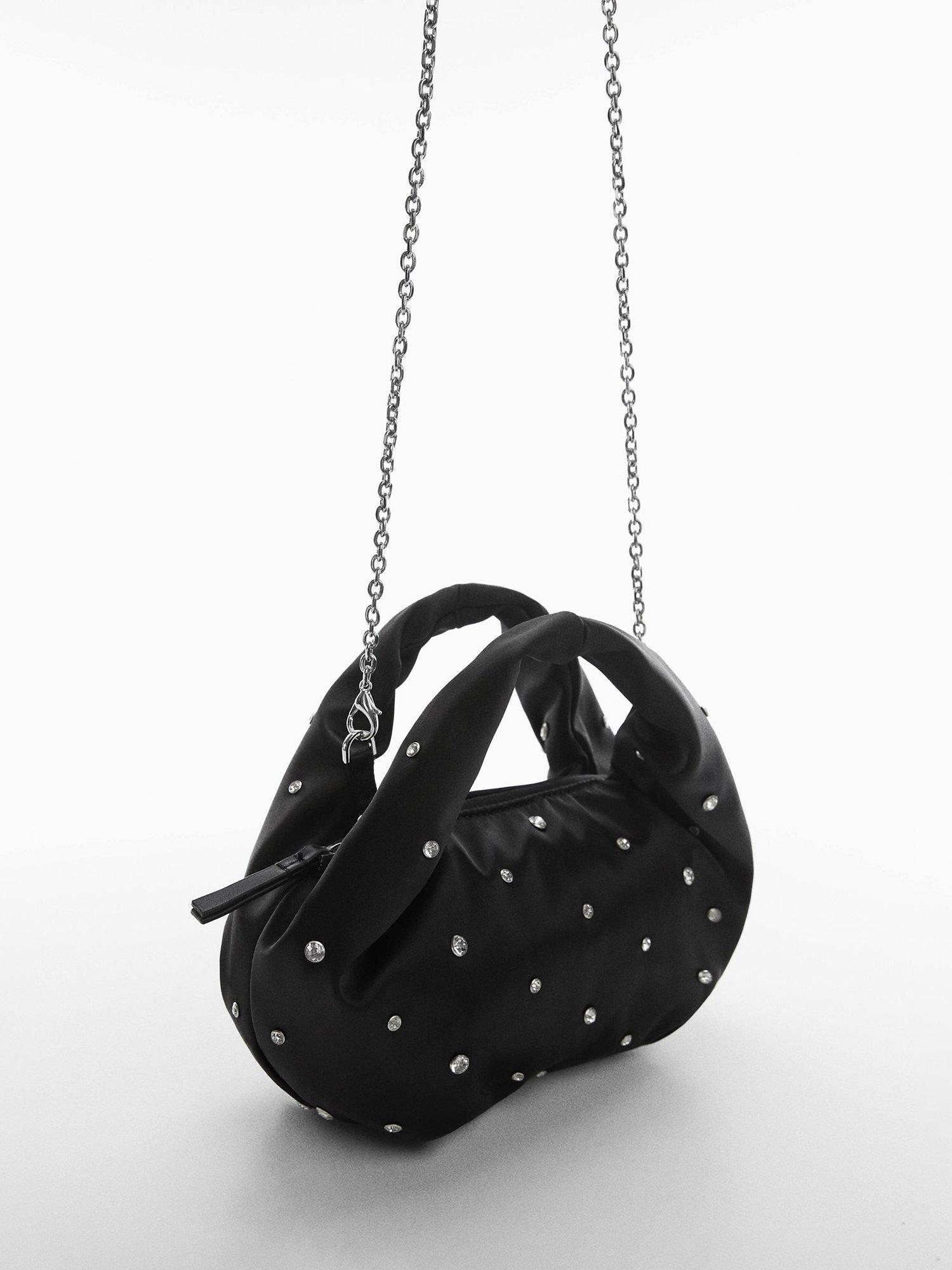 Mango Balaguer Chain Strap Pouch Bag, Black, One Size