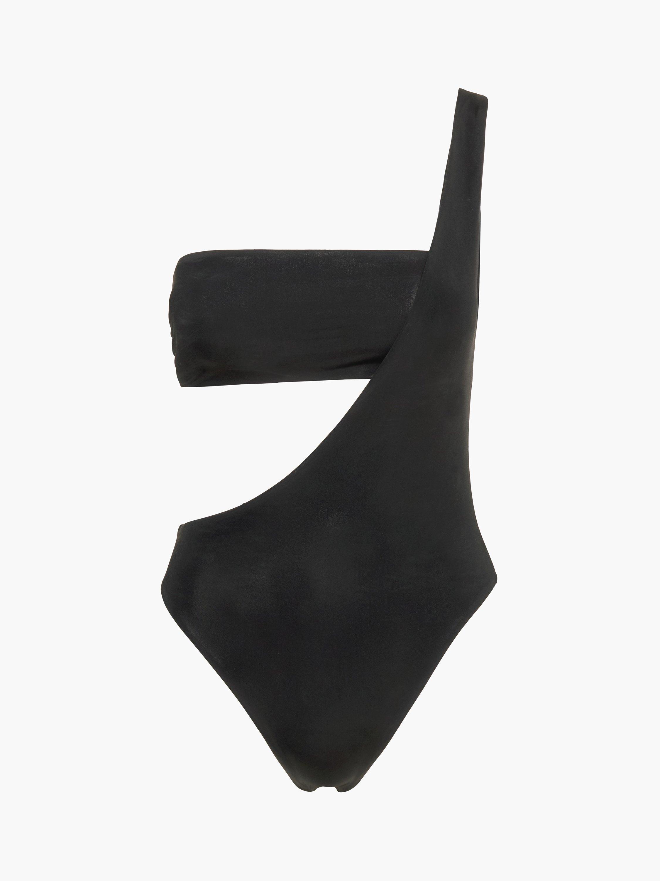 Calvin Klein One Shoulder Swimsuit, Black