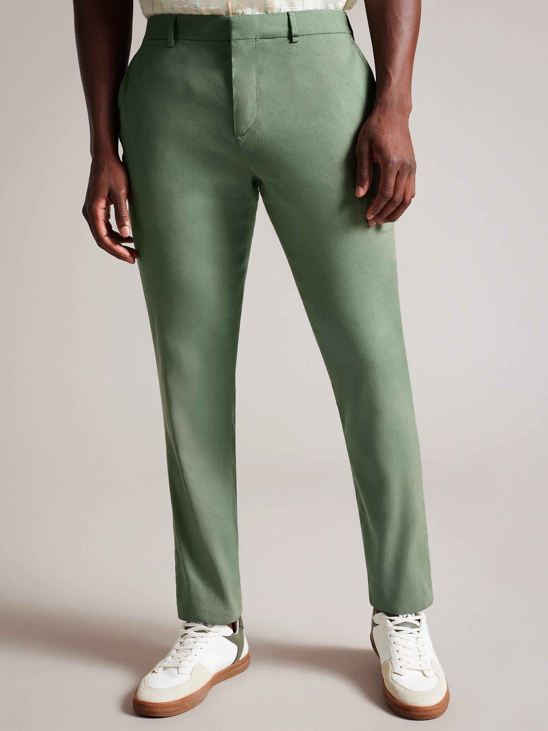 Ted Baker Kimmel Linen Blend Trousers, Green Light