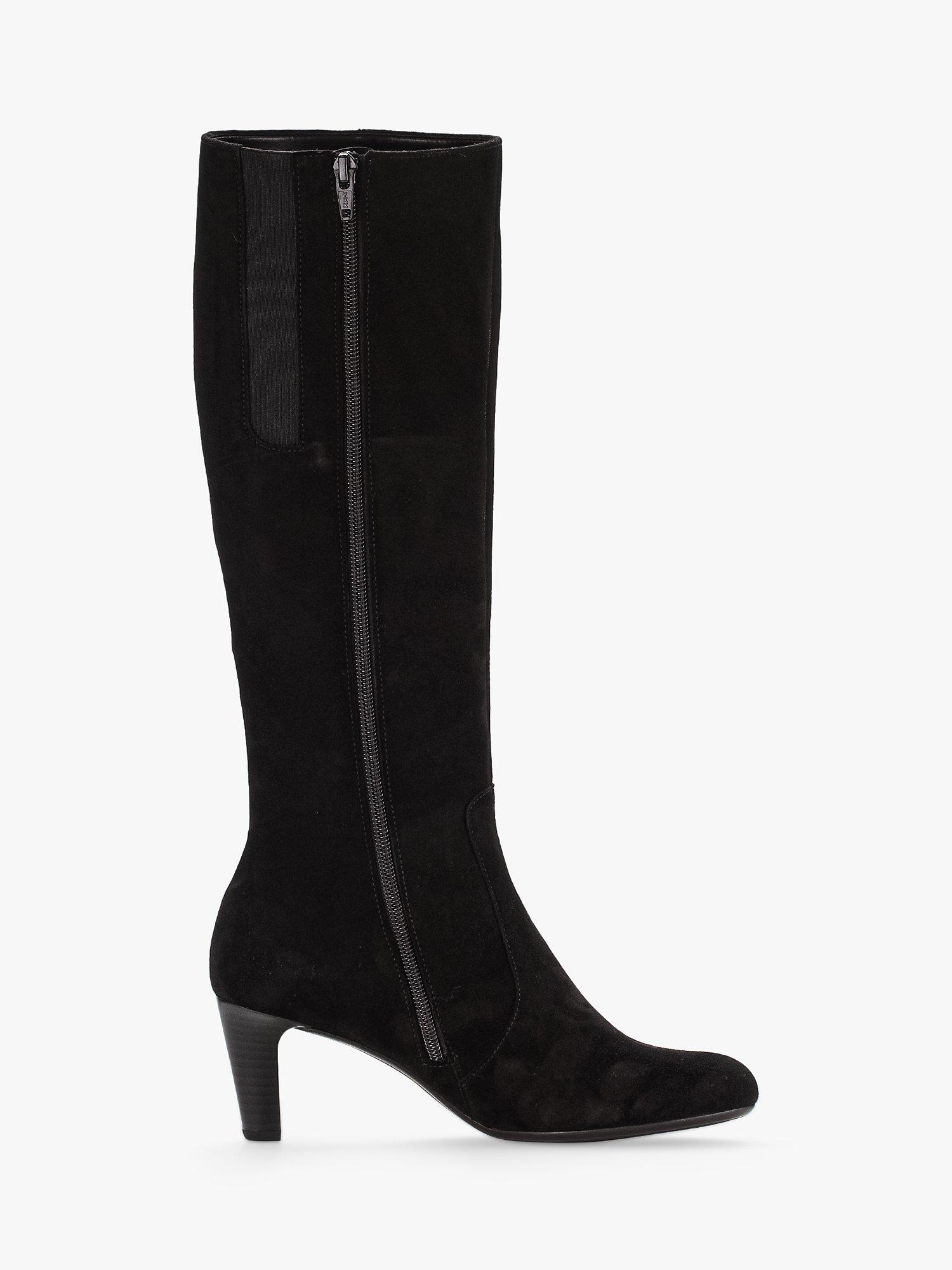 Gabor Maybe Suede Knee High Boots, Black