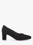 Gabor Helga Wide Fit Suede Court Shoes, Black