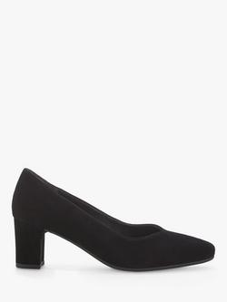 Gabor Helga Wide Fit Suede Court Shoes, Black, 