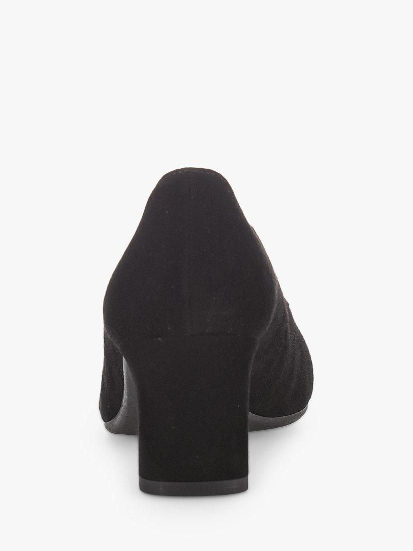 Gabor Helga Wide Fit Suede Court Shoes, Black, 6