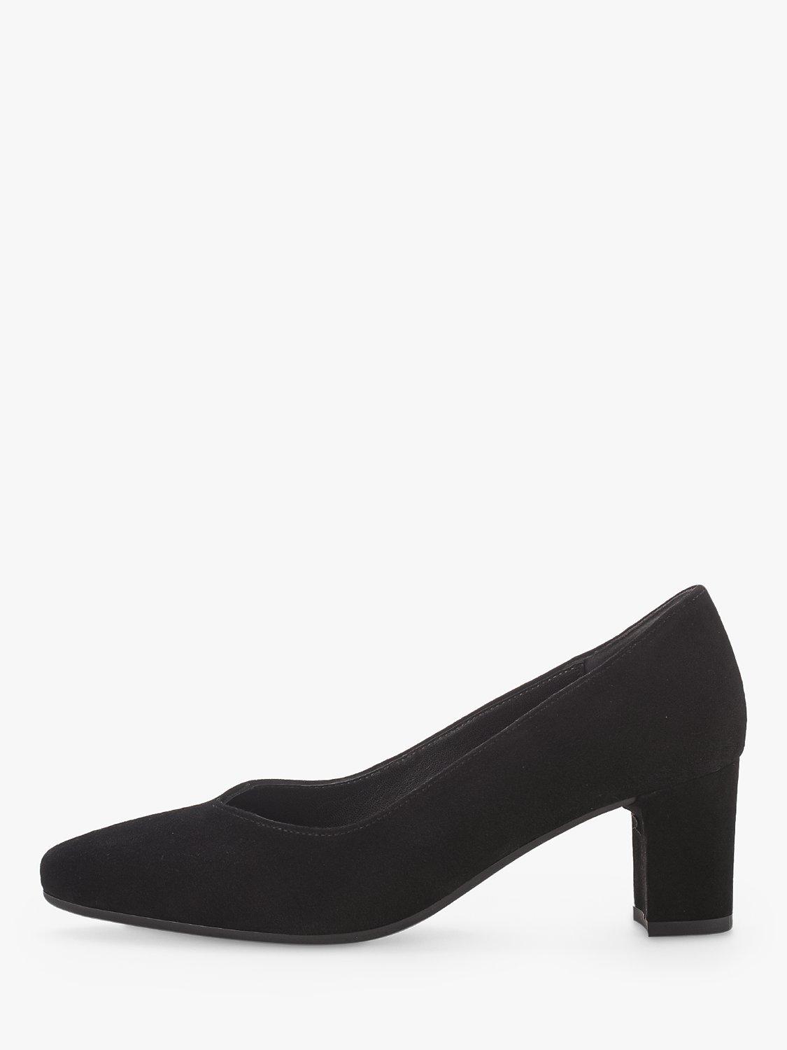 Gabor Helga Wide Fit Suede Court Shoes, Black, 6