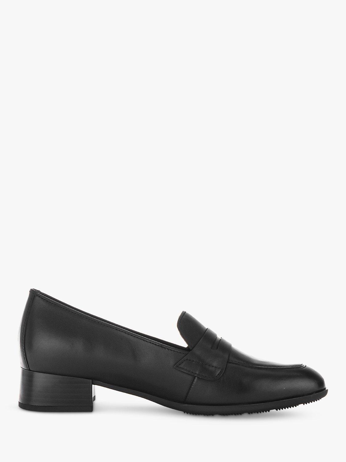 Gabor Right Leather Loafers, Black