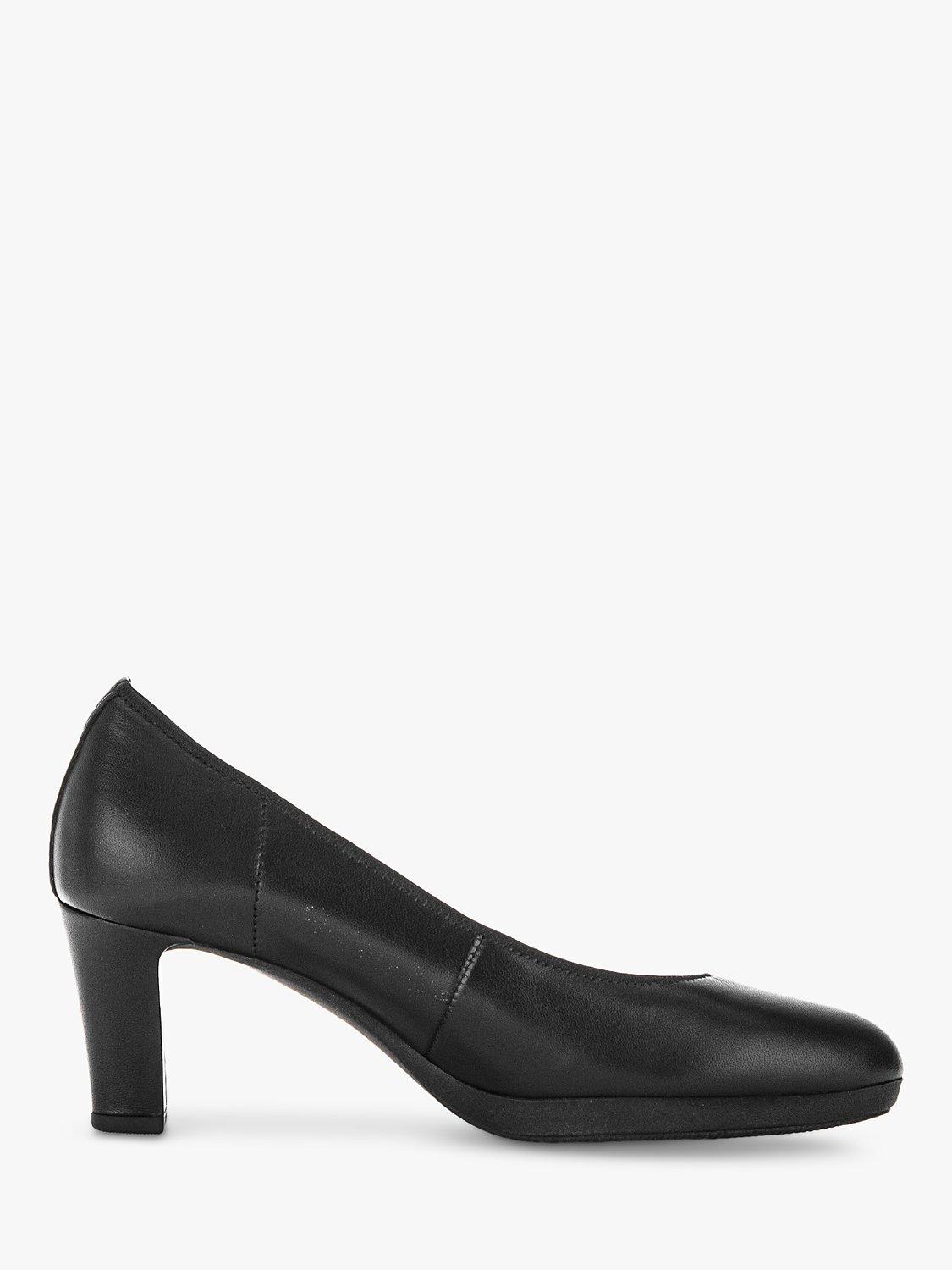 Gabor Kimi Leather Court Shoes, Black
