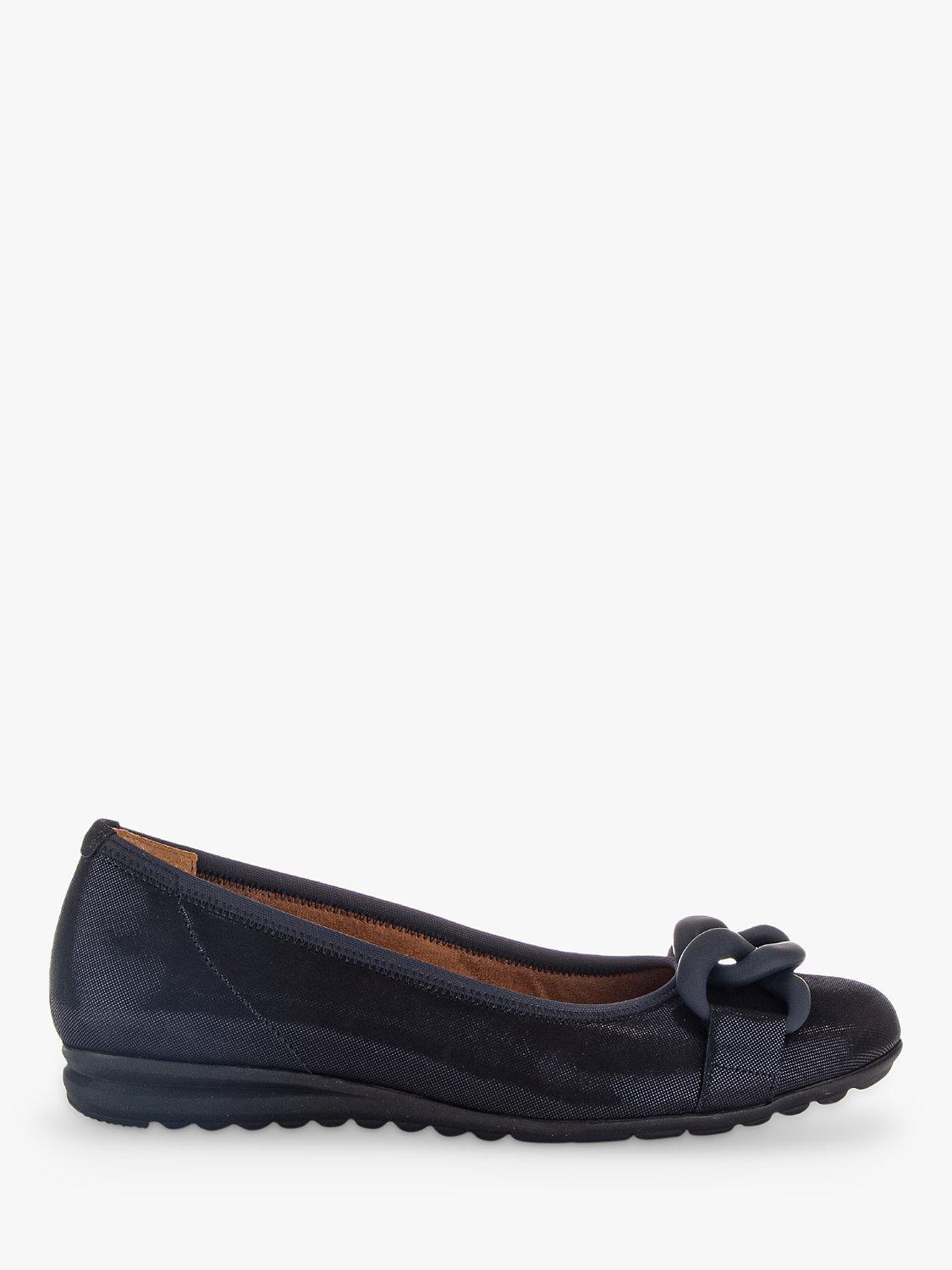 Gabor Sabia Wide Fit Ballerina Pumps, Blue