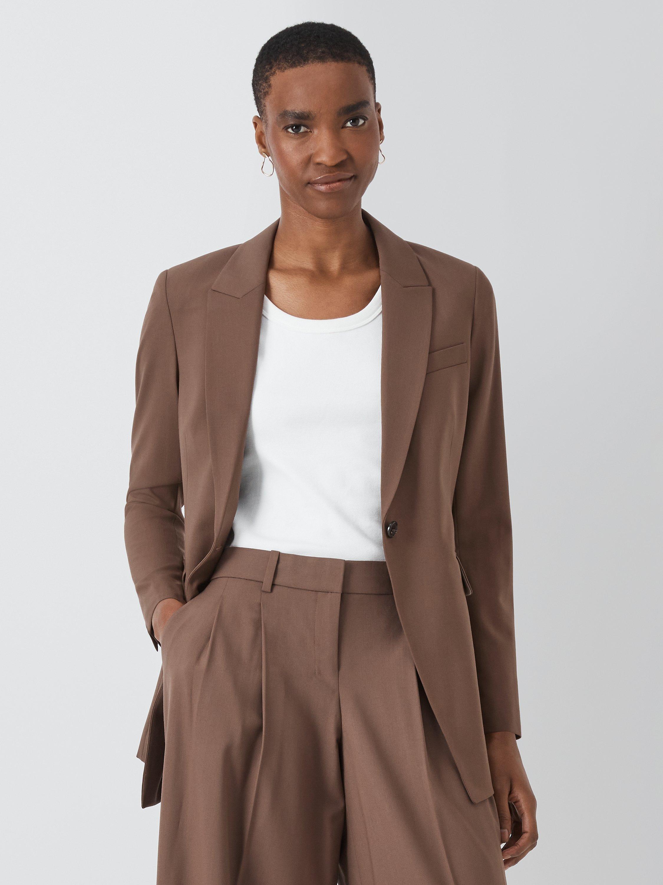 Theory Etienettee Wool Blend Blazer, Pecan