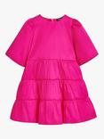 Whistles Kids' Bella Puff Sleeve Tiered Dress, Pink