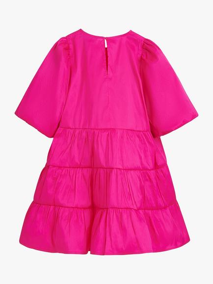 Whistles Kids' Bella Puff Sleeve Tiered Dress, Pink - view 2, Pink