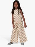 Whistles Kids' Linen Blend Checkerboard Sleeveless Top, Multi