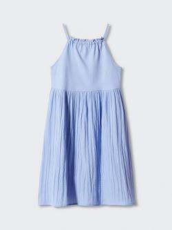 Mango Cotton Halt Dress, Medium Blue