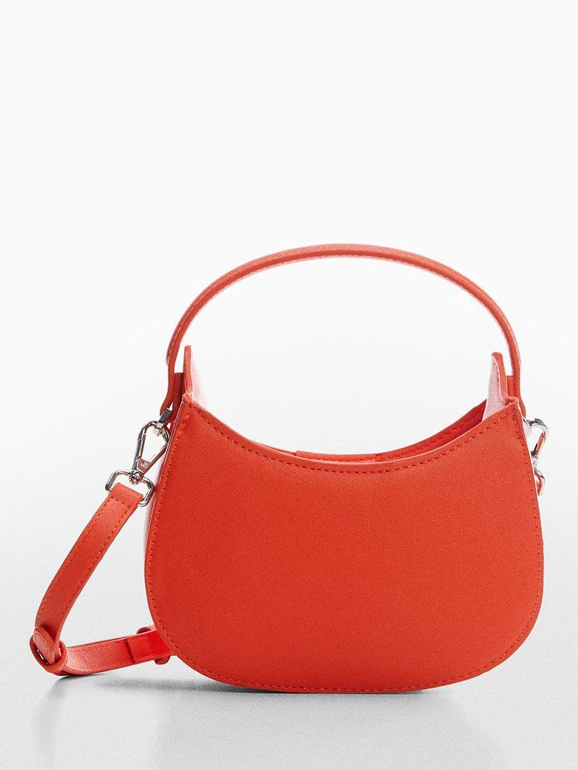 Mango Faux Leather Cross Body Bag, Orange