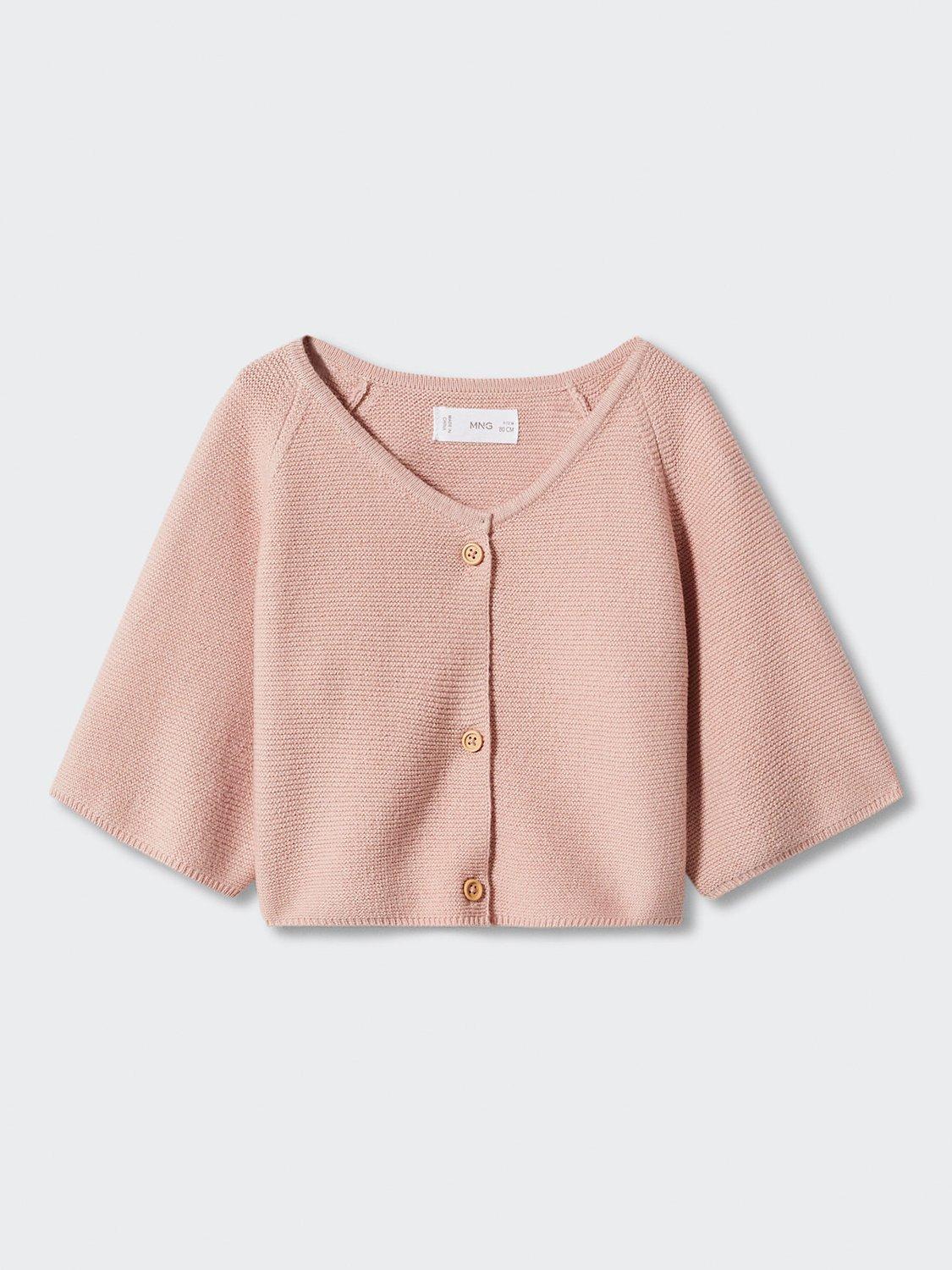 Mango Kids' Patty Cardigan, Pastel Pink
