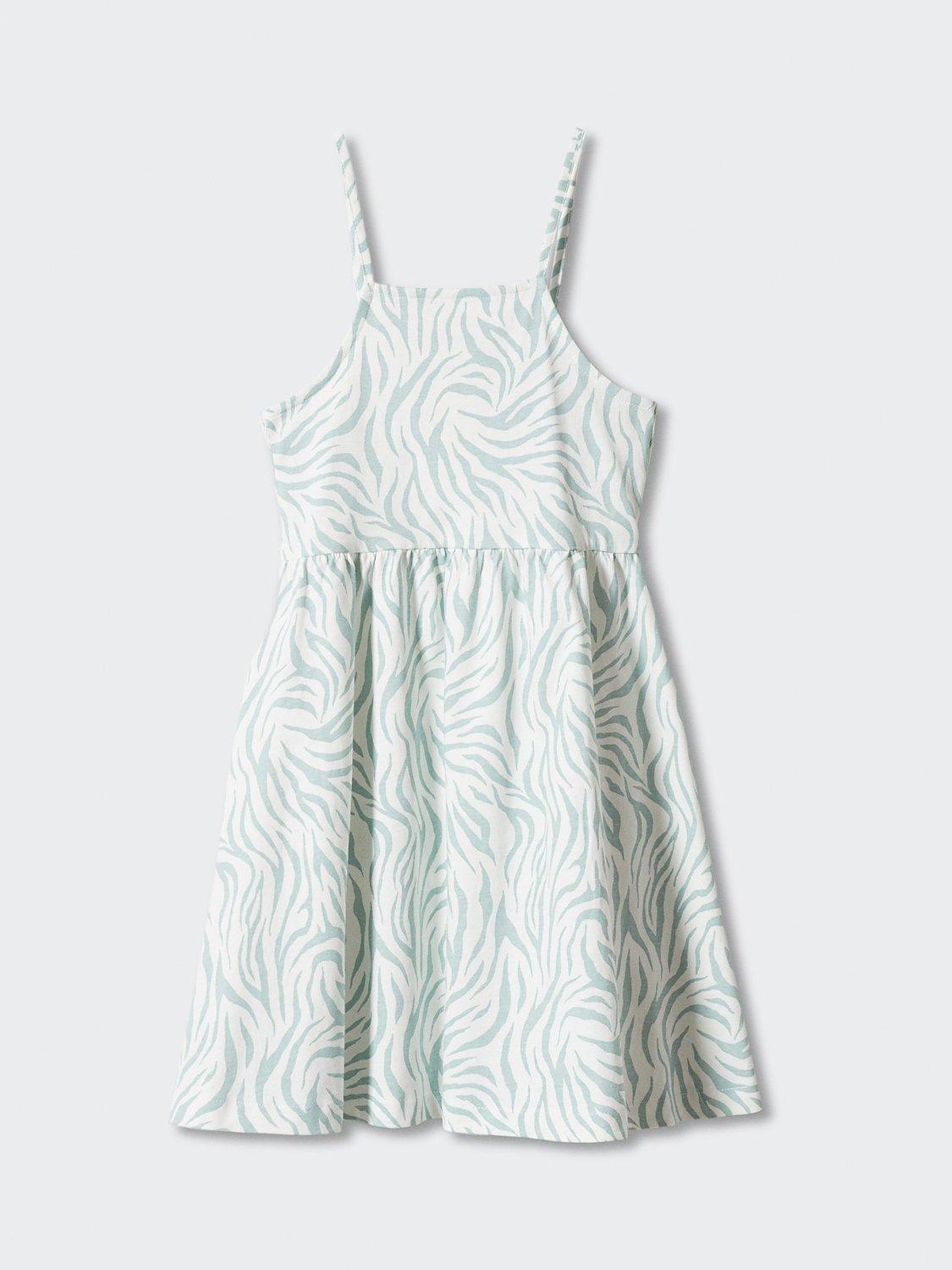 Mando Kids' Safari Printed Cotton Dress, Green