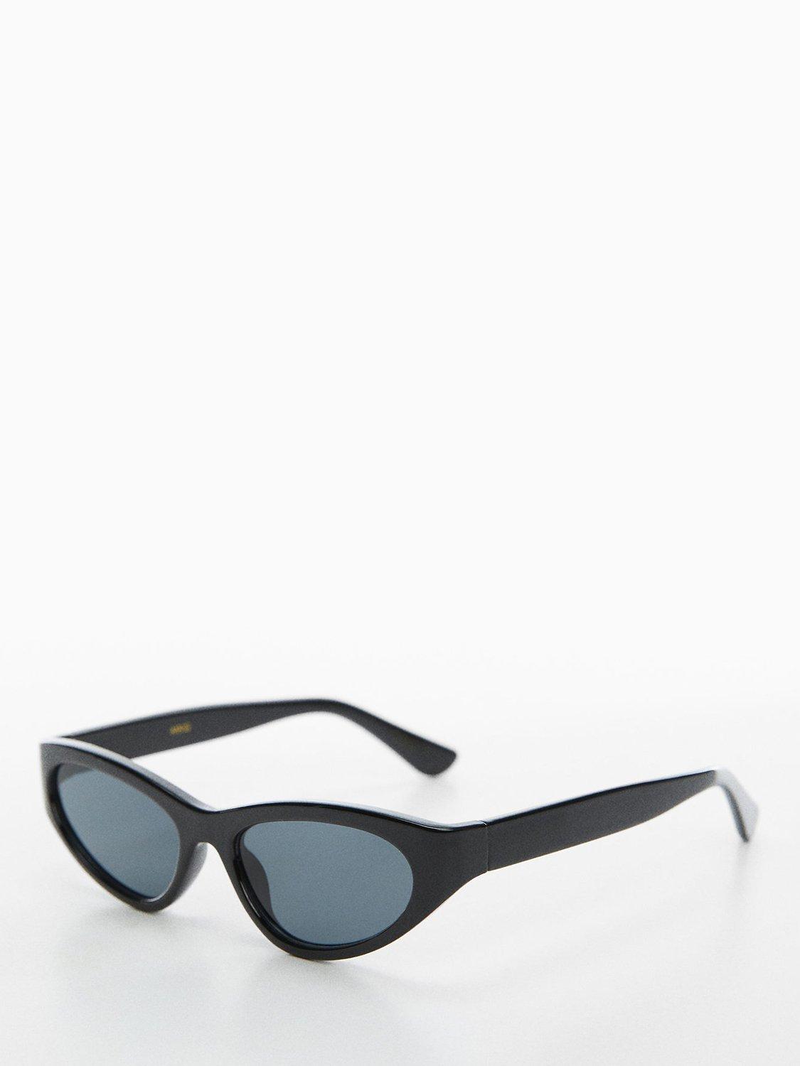 Mango Women's Maisel Cat's Eye Sunglasses, Black/Blue, Black