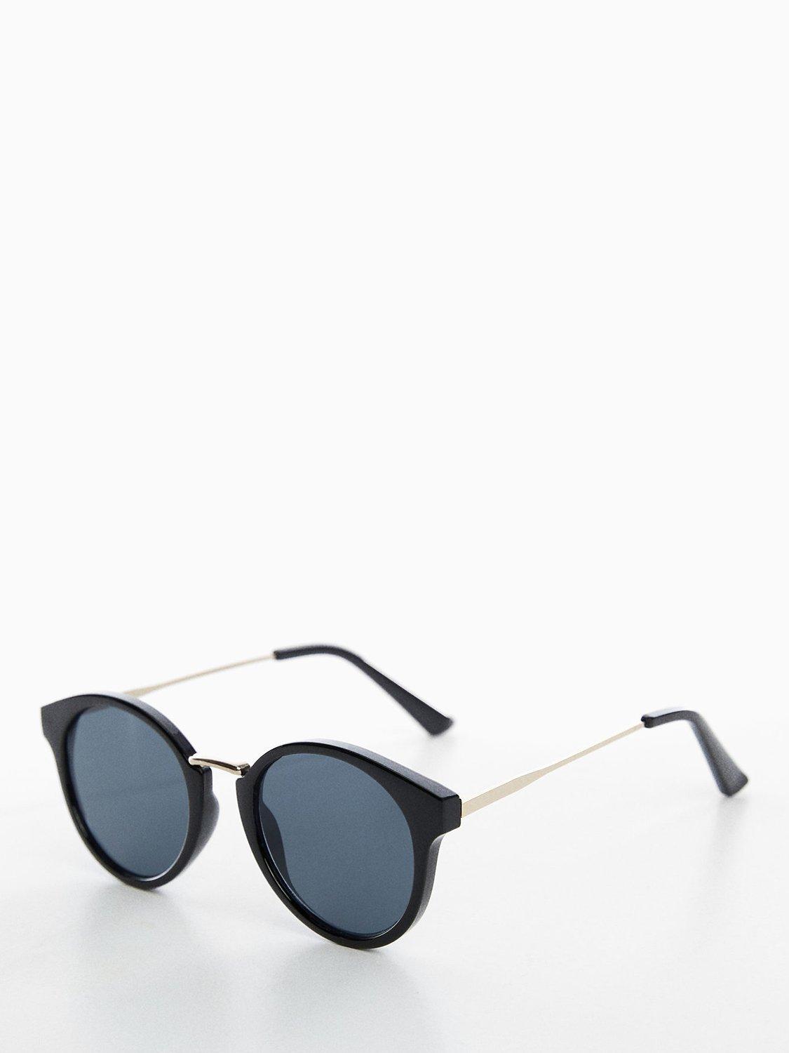 Mango Women's Aqua Oval Sunglasses, Black/Blue, One Size
