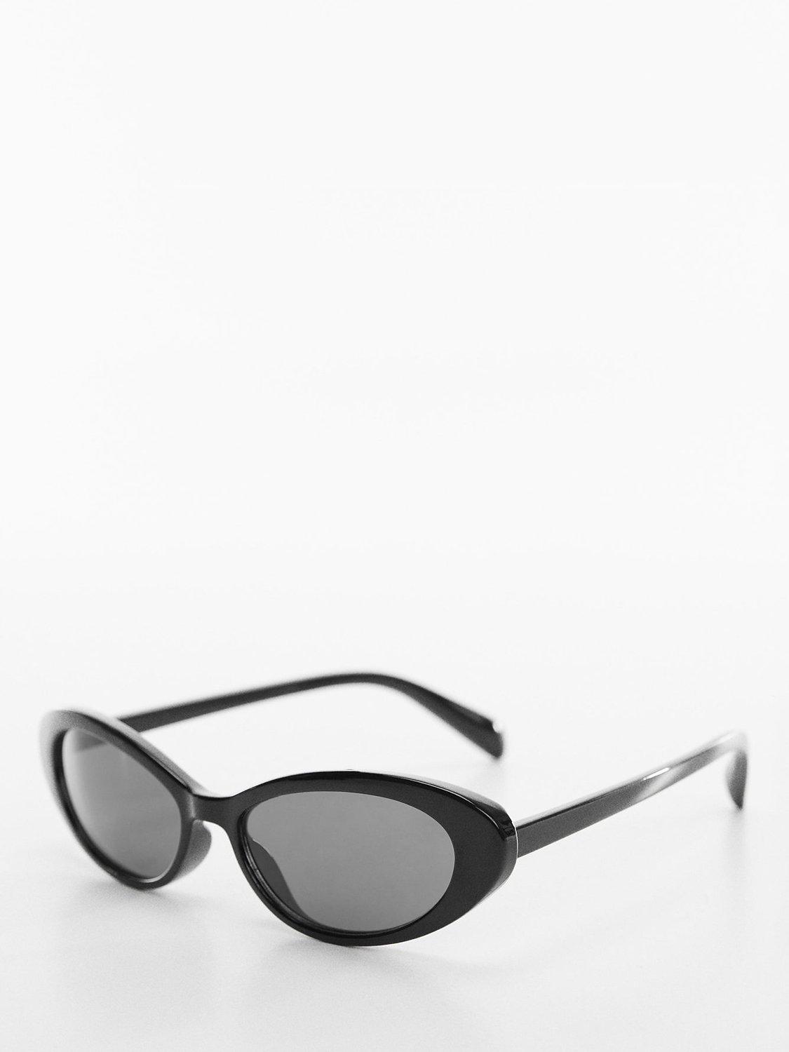 Mango Women's Grace Cat's Sunglasses, Black/Grey
