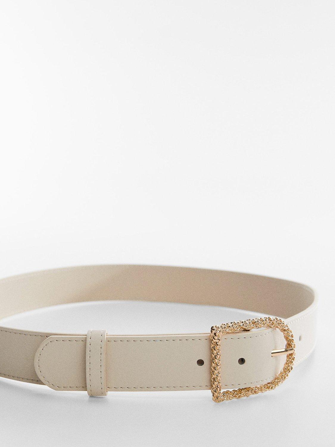 Mango Metz Belt, Light Beige