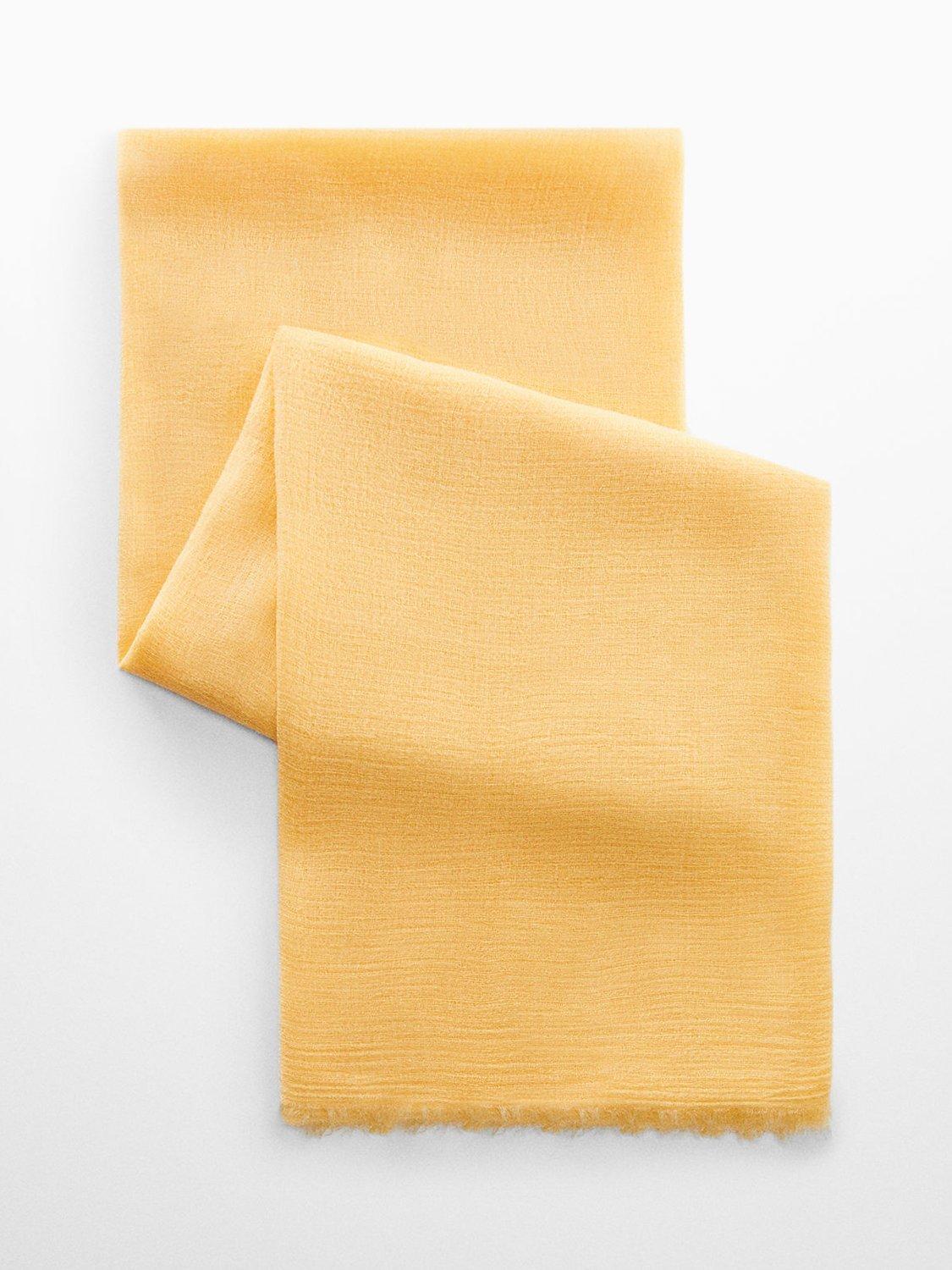 Mango Plain Scarf, Yellow, One Size