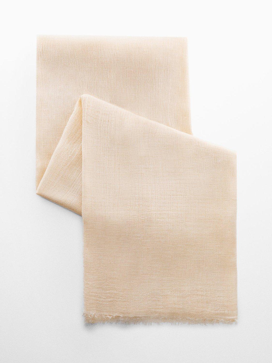Mango Plain Scarf, Light Beige, One Size